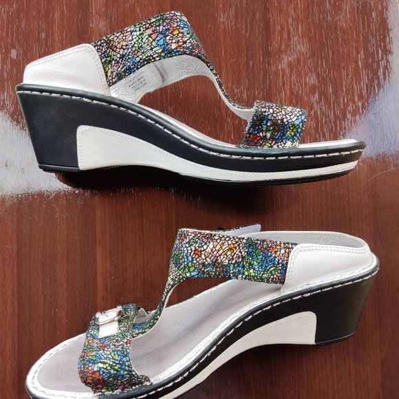 Alegria Lara Cathedral Slip-on wedge heel sandals with velcro straps Size 39 - Picture 1 of 16